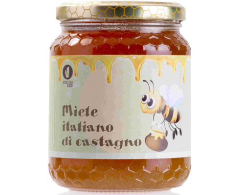 Miele italiano di castagno Prodotto dall'apicoltura Scoiattolo Rosso